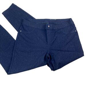 HUE Sparkle Pull On Pants Navy Shimmer Large